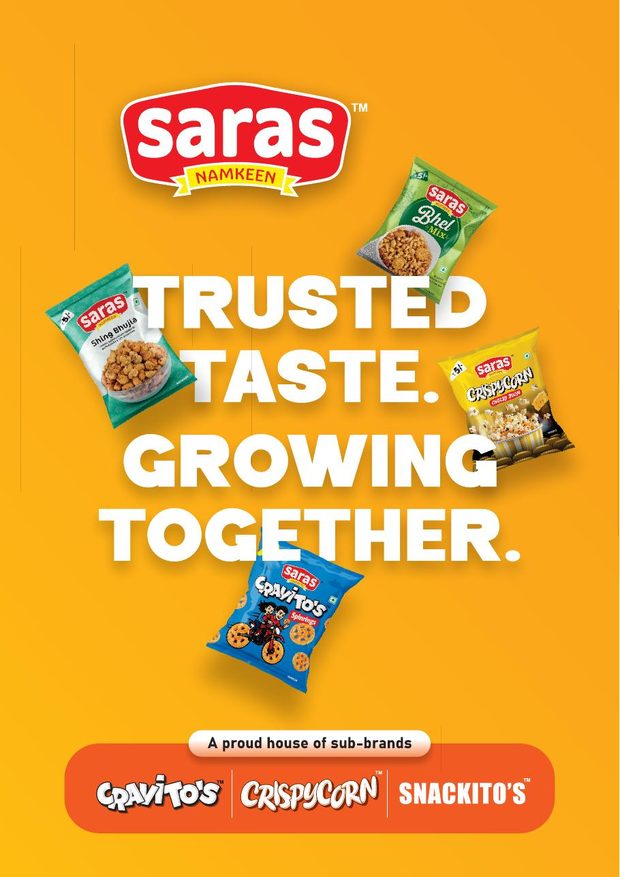 Cover of the Saras Namkeen brochure